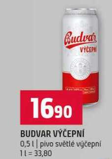 BUDVAR VÝČEPNÍ 0,5l pivo světlé výčepní