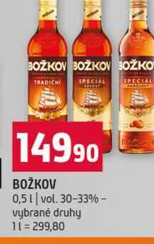 BOŽKOV 0,5l vol. 30-33% vybrané druhy 