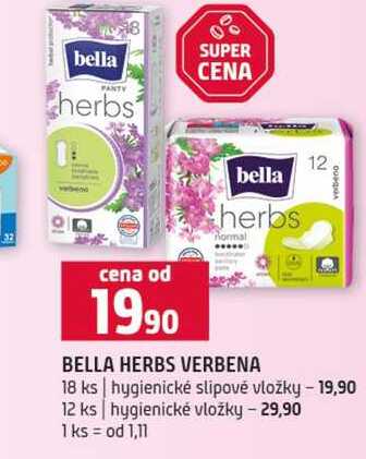 BELLA HERBS VERBENA 18 ks hygienické slipové vložky 12 ks hygienické vložky