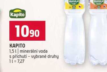 KAPITO 1,5l minerální voda s příchutí vybrané druhy