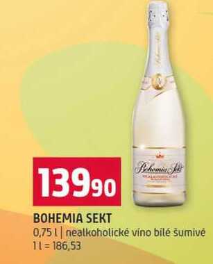 BOHEMIA SEKT 0,75l nealkoholické víno bilé šumivé