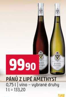 PÁNŮ Z LIPÉ AMETHYST 0,75l vino vybrané druhy