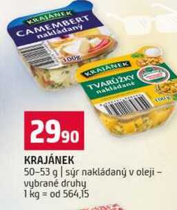 KRAJANEK 50-53 g sýr nakládaný v oleji vybrané druhy