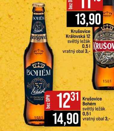 Krušovice Bohém světlý ležák 0,5l
