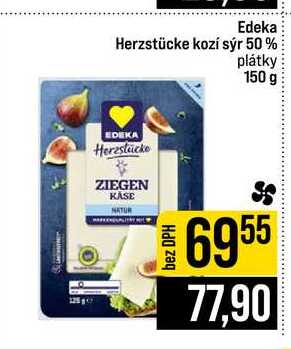 Edeka Herzstücke kozí sýr 50% plátky 150 g