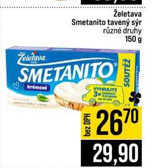 Želetava Smetanito tavený sýr různé druhy 150 g
