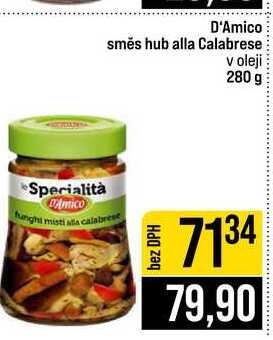 D'Amico směs hub alla Calabrese v oleji 280 g