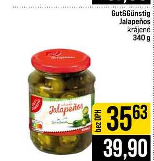 Gut&Günstig Jalapeños krájené 340 g
