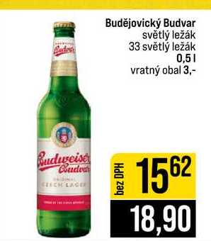 Budějovický Budvar světlý ležák 33 světlý ležák 0,5l