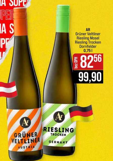 AR Grüner Veltliner Riesling Mosel Riesling Trocken Dornfelder 0,75l