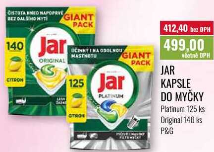 JAR KAPSLE DO MYČKY Platinum 125 ks Original 140 ks 
