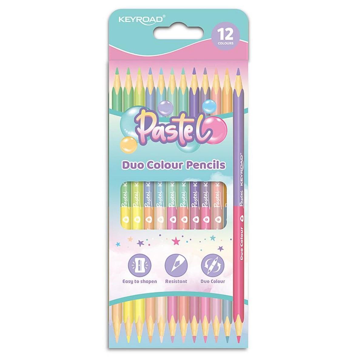 Pastelky KEYROAD Duo Pastel, 12 KS