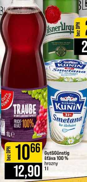 Gut&Günstig šťáva 100% hrozny 1l
