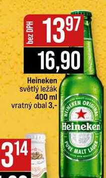 Heineken světlý ležák 400 ml