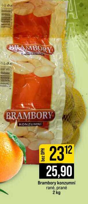 Brambory konzumní rané, prané 2 kg 