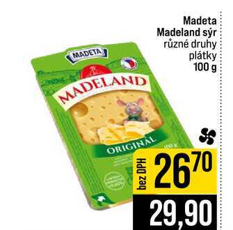 Madeta Madeland sýr různé druhy plátky 100 g