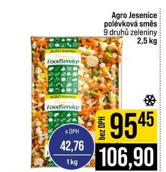Agro Jesenice polévková směs 9 druhů zeleniny 2,5 kg 