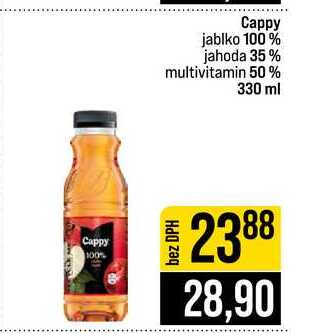Cappy jablko 100% jahoda 35% multivitamin 50% 330 ml 