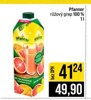 Pfanner růžový grep 100% 1l