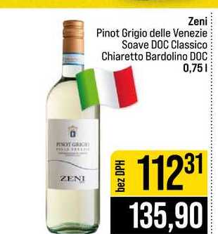 Zeni Pinot Grigio delle Venezie Soave DOC Classico Chiaretto Bardolino DOC 0,75l