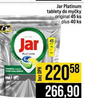 Jar Platinum tablety do myčky original 45 ks plus 40 ks
