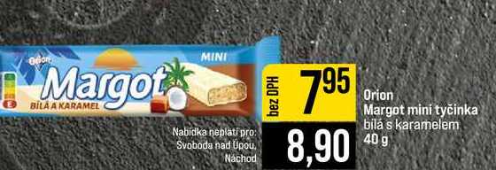 Orion Margot mini tyčinka bila s karamelem 40 g