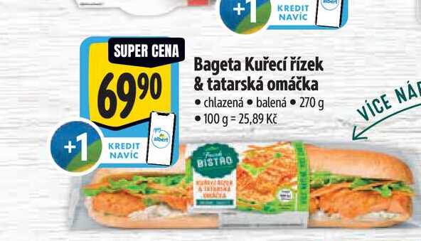 Bageta Kuřecí řízek & tatarská omáčka 270 g