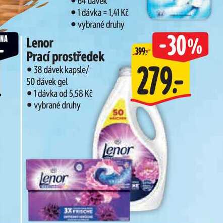 Lenor prací prostředek 38 dávek kapsle/50 dávek gel