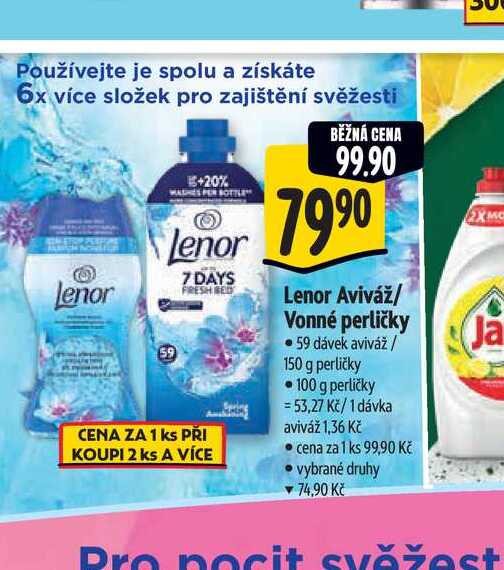 Lenor Aviváž/ Vonné perličky - 59 dávek aviváž / 150 g perličky