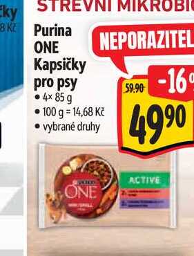  Purina ONE Kapsičky pro psy  4x 85g 