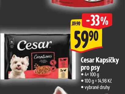   Cesar Kapsičky pro psy 4× 100 g 