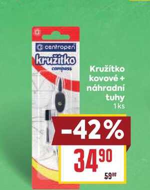Kružítko kovové + náhradní tuhy 1ks 