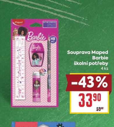 Souprava Maped Barbie školní potřeby 4 ks