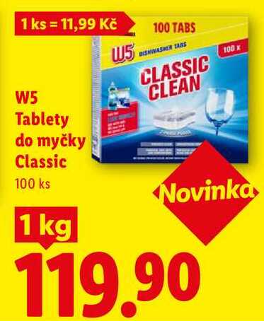 W5 Tablety do myčky Classic, 100 ks