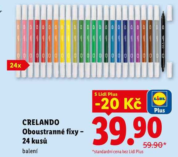 CRELANDO Oboustranné fixy- 24 kusů 