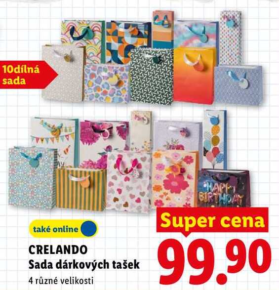 CRELANDO Sada dárkových tašek 