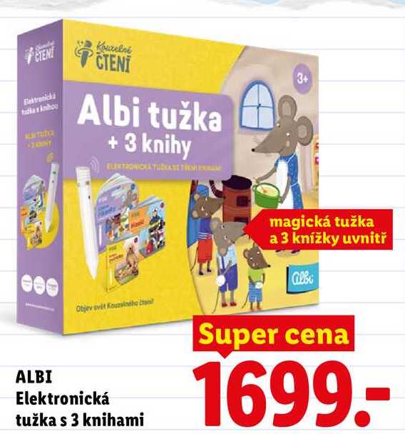 ALBI Elektronická tužka s 3 knihami 