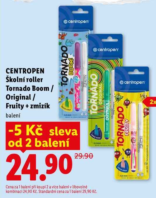 CENTROPEN Školní roller Tornado Boom/Original/Fruity + zmizík