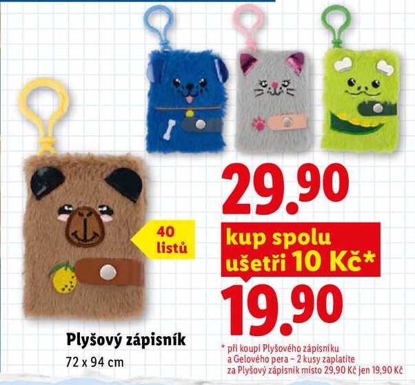 Plyšový zápisník