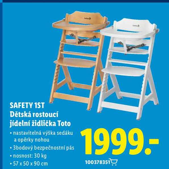 SAFETY 1ST Dětská rostoucí jídelní židlička Toto