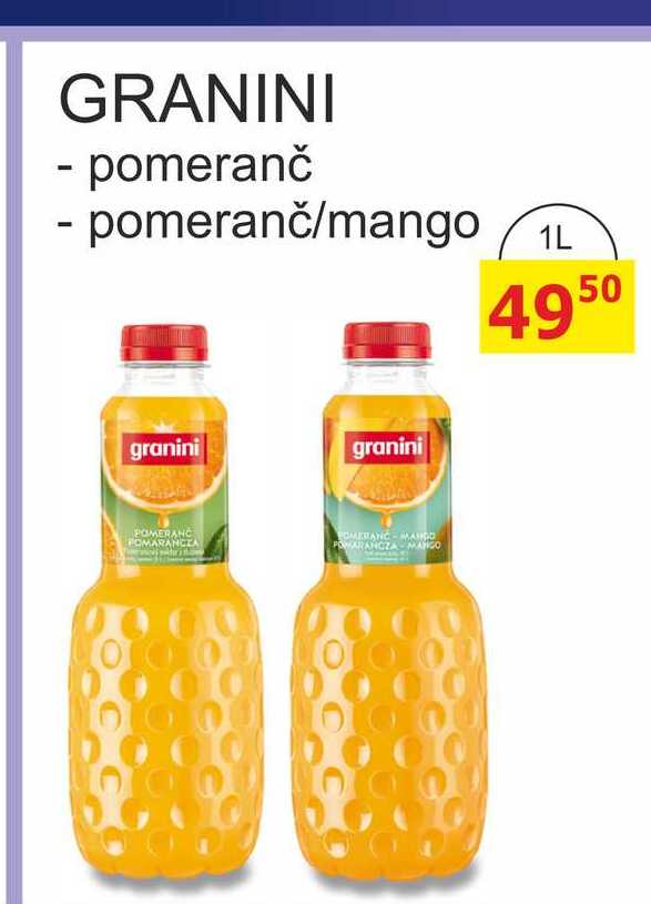 GRANINI pomeranč, pomeranč/mango 1L