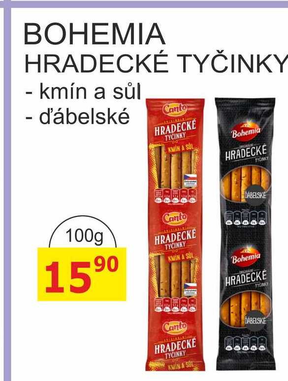 BOHEMIA HRADECKÉ TYČINKY 100g