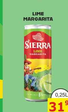 SIERRA LIME MARGARITA 0,25l míchaný nápoj plech