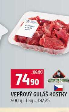 VEPŘOVÝ GULÁŠ KOSTKY 400 g 