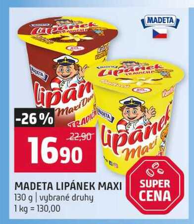 MADETA LIPÁNEK MAXI SUPER 130 g vybrané druhy