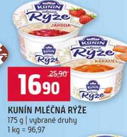 KUNIN MLÉČNÁ RÝŽE 175 g vybrané druhy