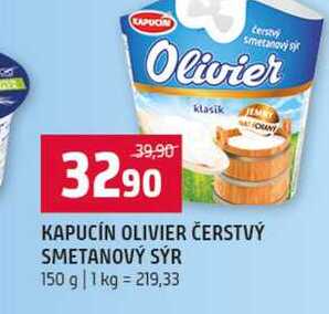 KAPUCÍN OLIVIER ČERSTVÝ SMETANOVÝ SÝR 150 g 