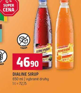 DIALINE SIRUP 650 ml vybrané druhy