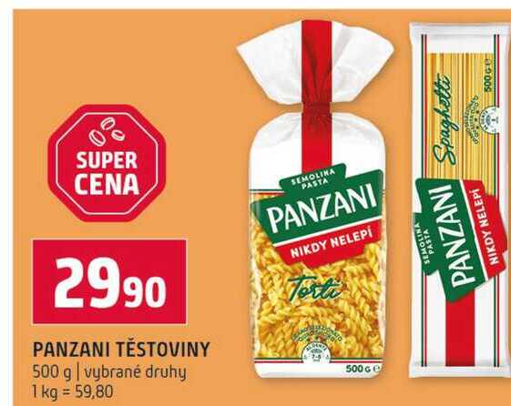 PANZANI TĚSTOVINY 500 g vybrané druhy 