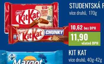 KIT KAT, více druhů, 40g-42g